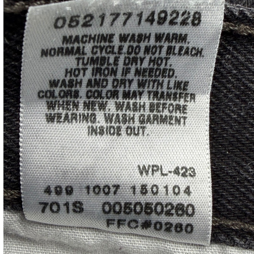 Levis 505 Regular Fit Jeans Mens 36x29 Faded Black Straight Leg Denim Pants - Picture 4 of 8